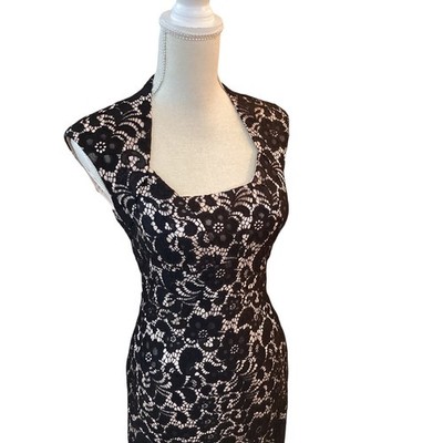 chinese dress ladies Lace Black Midi Dress for Cocktail Party