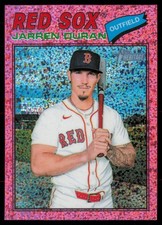 Jarren Duran 2026 Topps Heritage #15 Chrome Pink Sparkle Refractors