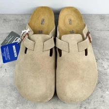 New-Birkenstock Boston Suede Leather Soft Footbed Taupe Men/women's Clog Shoes