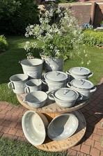 Konvolut Schwerter Emaile 11 tlg. Eimer, T&ouml;pfe, Durchlag Sch&uuml;sseln, Milcht&ouml;pfe