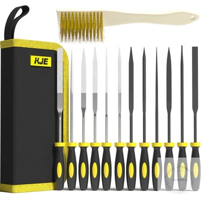 13PCS Needle File Set, Small File Set Includes 6PCS Diamond File 6PCS Metal File