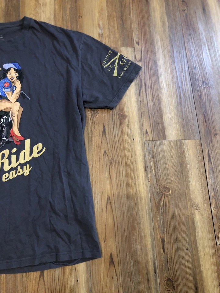 Camiseta Grunt Estilo USA Patriot Gris Motocicleta Trabajo Duro Montar Camisa Adulto Talla XL Foto 4 de 4