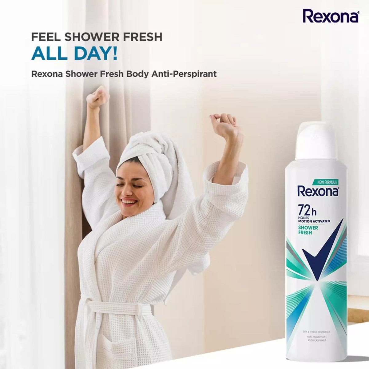 Rexona スプレー 72H/48H-2 Dove 250ml 4セット Rexona Shower Fresh 72 Hour Body Spray Anti-Transpirant, 6.7oz