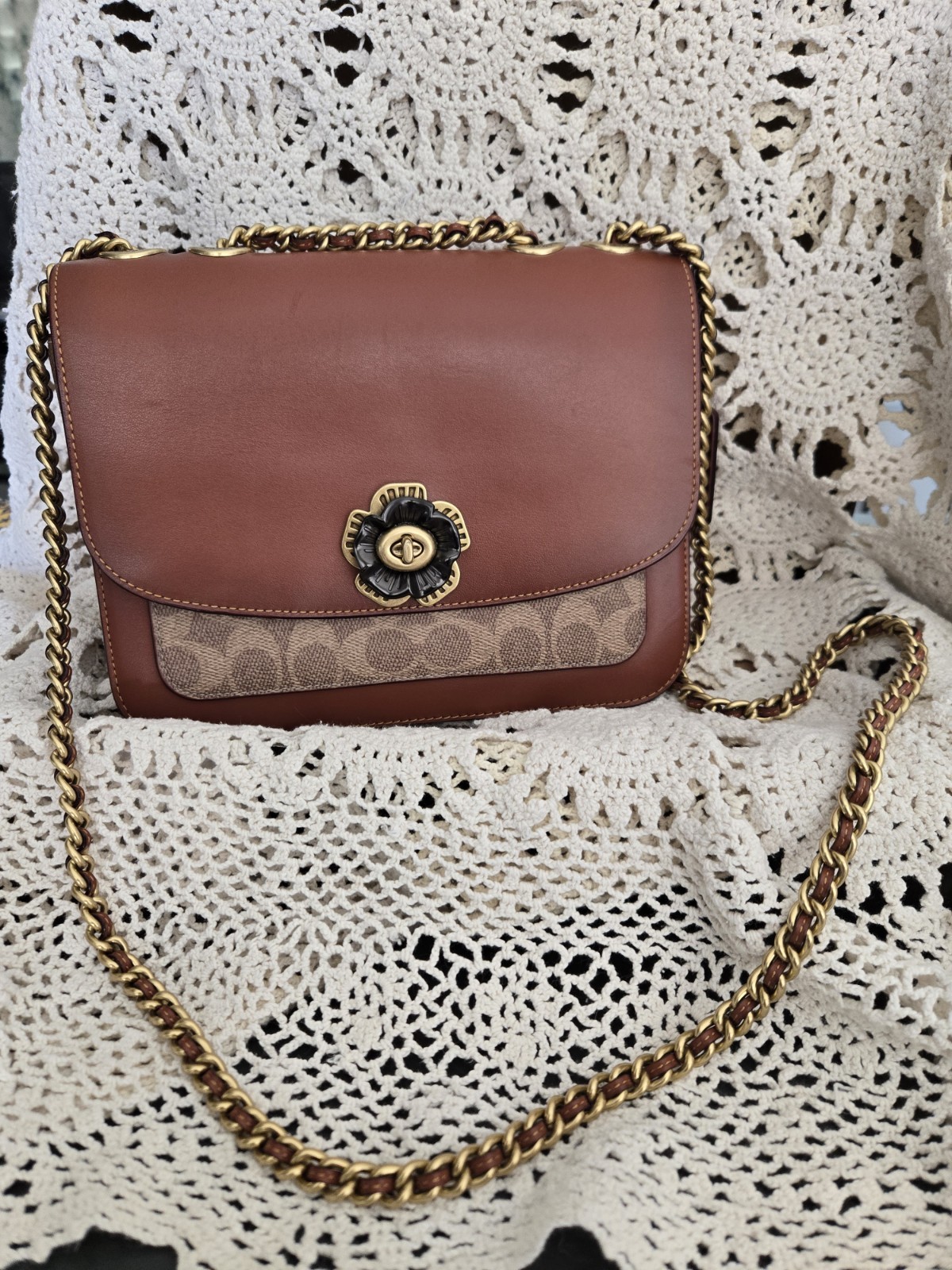 Coach Madison Coated Canvas Shoulder Bag - Tan Rust