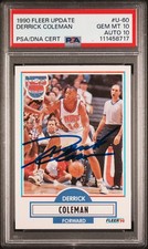 1990-91 Fleer Update #U-60 Derrick Coleman (RC) PSA 10 DNA Auto 10 Rookie