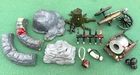 VTG. 60's SALVAGE LOT of MARX CIVIL WAR BLUE & GRAY PAINTED ACCESSORIES PLAY-SET