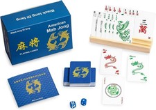American Mahjong Set 166 Tiles Black Long Di Fang Complete Game Set