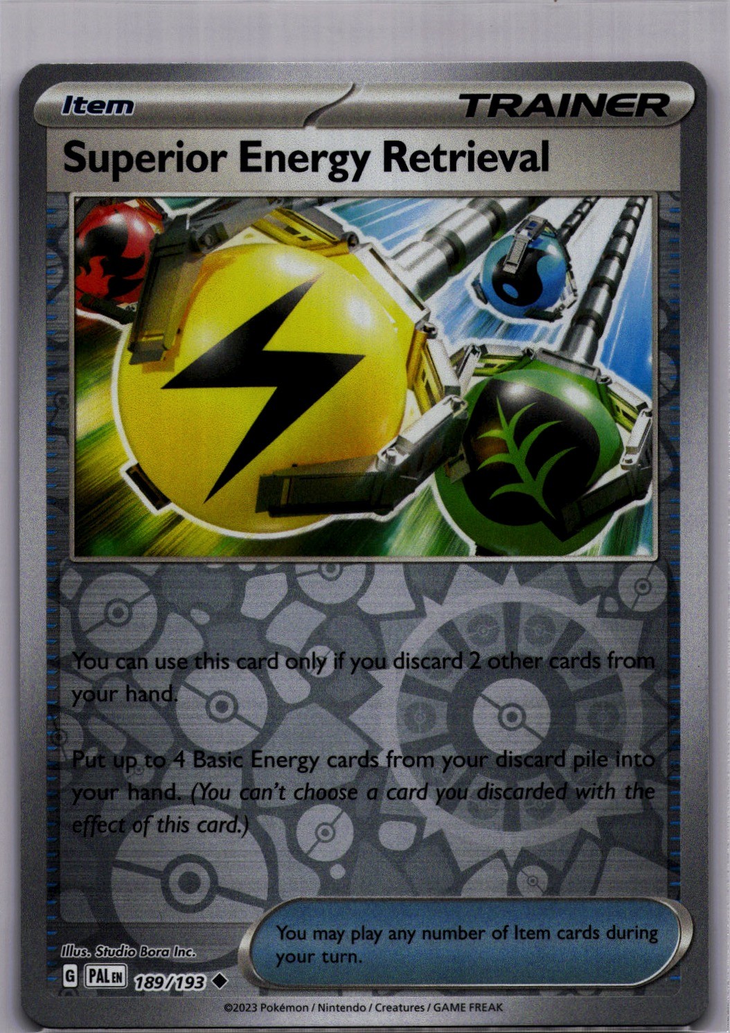 Superior Energy Retrieval Reverse Holofoil Uncommon PAL 189/193 NM EN