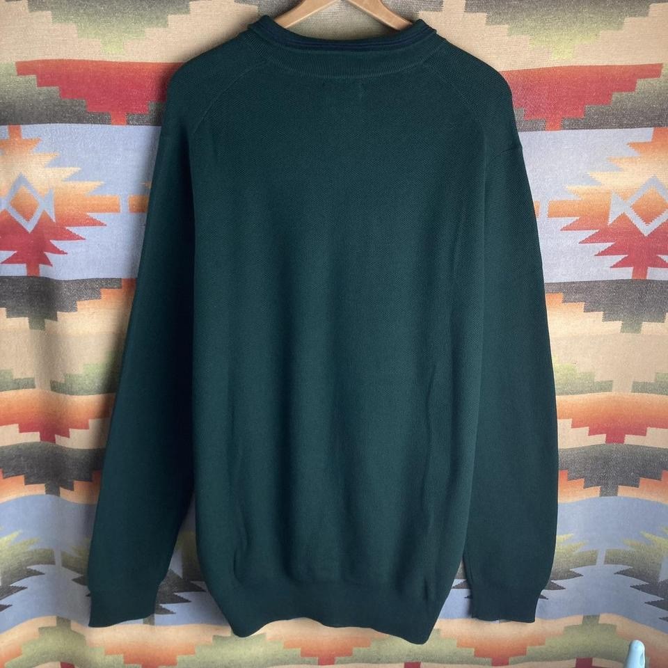 NEW Polo Ralph Lauren Pony Forest Green Quarter Zip Cotton Sweater 2XL Tall thumbnail 2