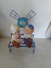 Vintage Ceramic Japan Hersheypark 2 Kids on a Bench Salt And Pepper Shakers