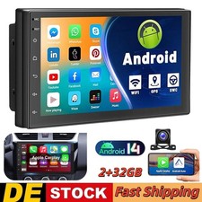 Android 14 Autoradio 2 DIN 2+32G Carplay 7 Zoll GPS NAVI RDS Bluetooth WIFI BT