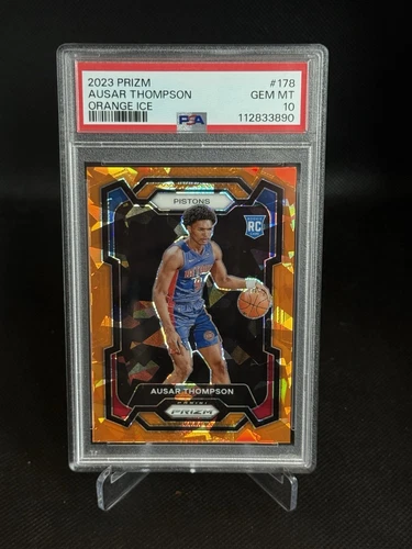 2023-24 Ausar Thompson Panini Prizm Orange Ice Prizm #178 PSA 10 Rookie