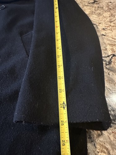 Mens Black Lauren Ralph Lauren Cashmere Wool Blend double breasted Peacoat 44R - Picture 7 of 13