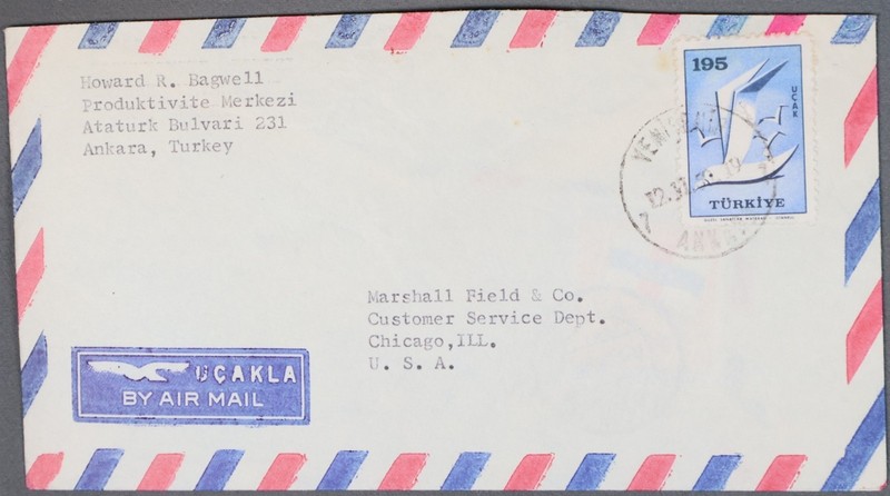 MayfairStamps Turkey 1950s Ankara to Chicago IL Air Mail Cover cca_02949