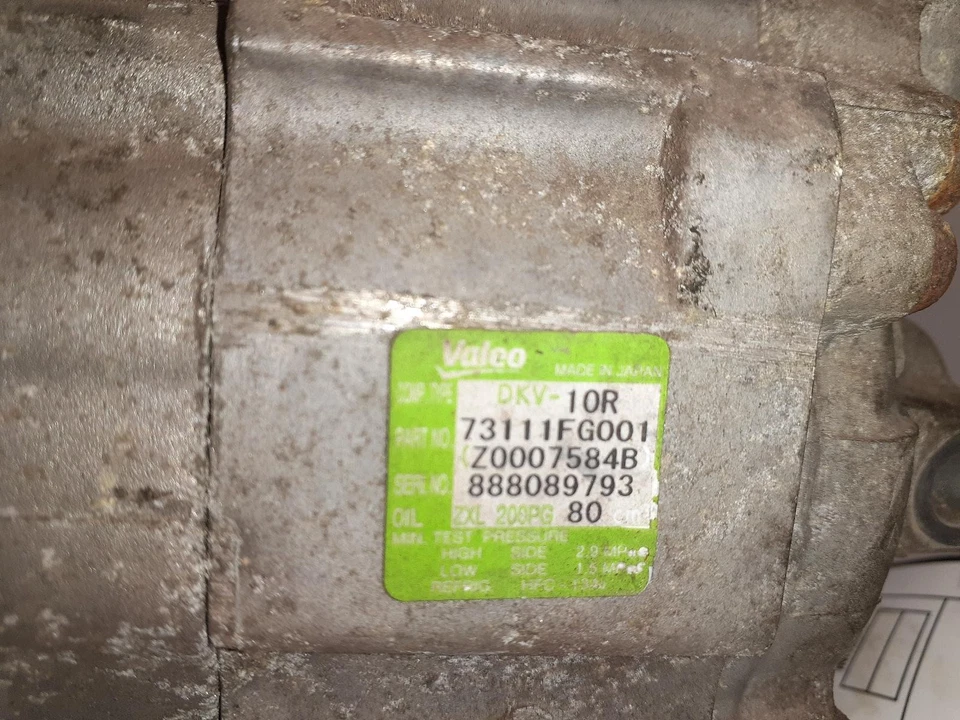 Compresor de aire acondicionado usado para: Subaru Forester 2009 2,5 grado A Foto 3 de 4