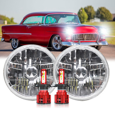 Pair 7Inch LED Headlights White H4 For 1953-1977 Ford F100 F250 F350 Pickup