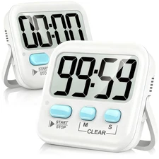 Antonki 2 Pack Digital Timer for Kids, Magnetic Countdown Kitchen Timers for
