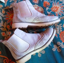 MARCO TOZZI EXTRAVAGANTE SILBERNE BUDAPESTER  WILD LEDER STIEFEL GR38 STYLISH