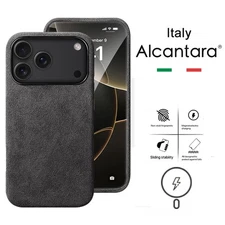 100% Italian Alcantara Case for iPhone 17 Pro Max 17Air 17 Leather Magsafe Cover