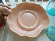 Vintage Los Angeles Potteries Pink Serving Dish, 8-3/4" at top