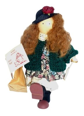 Lizzie High 1992 Cassie Yocum Handcrafted Wooden Folk Doll Accessories & Tag