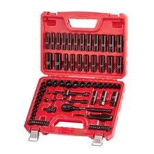 3/8 in Drive Impact Socket Set 96-Pc, SAE Metric Deep/Shallow, Cr-V Case