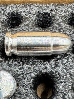 Solid Silver 1 oz Bullet .999 Pure, .45 CAL. Box Of 10 Shiny Pew Pews.