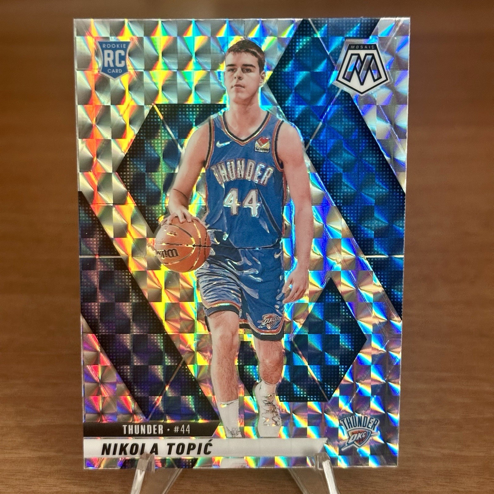 2024-25 Panini Mosaic Nikola Topic #242 Rookie Card Silver Prizm OKC Thunder NBA
