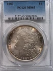 1887-P  $1  MORGAN SILVER DOLLAR  PCGS MS63