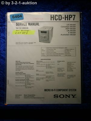 Sony Service Manual HCD HP7 Component System (#6404)
