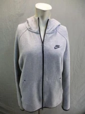 Nike Size M Womens Gray Performance Long Sleeve Full Zip Cotton Hoodie 1Y877