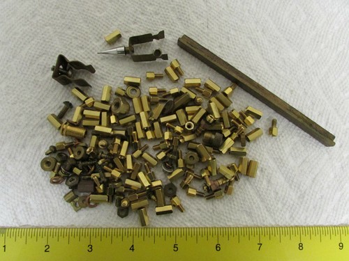 150+ Pieces Brass Nuts Washers Thumbscrews Standoffs Widgets Steampunk Robots