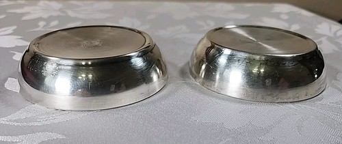 2 Vintage F B Rogers Silver Co Red Glass Silver-Plated Coasters #775 - Picture 7 of 8