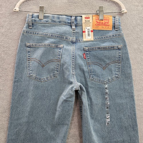 Levi's 514 Boys Jeans 14 Blue Straight Logo Cotton Polyester Viscose NWT - Picture 8 of 12