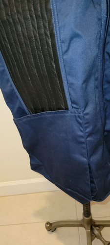 BOB B ALLEN XXXL NAVY CTN-POLY-LEATHER & MESH SHOOTING VEST w POCKETS-ZIP FRONT - Picture 6 of 21