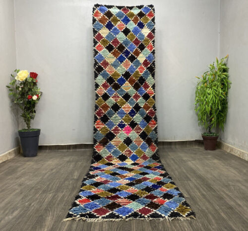 3x11’5 Geometric Traditional Moroccan Handmade Runner Rug Long Hallway Carpet - Picture 1 of 17