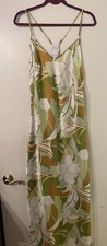 Forever 21 Plus Satin Floral Print Strappy Maxi Dress Sleeveless Open Back 0X