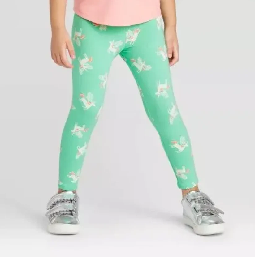 Toddler Girls' Unicorn Leggings - Cat & Jack™ Green, Size 18M