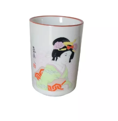 Vintage Stoneware Tumbler Coffee Mug No Handle Japan