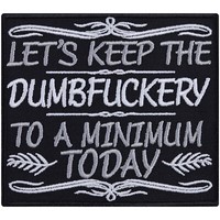 AufnäHer: Dumbfuckery... Hipster AufbüGler Biker Patch Blogger Applikation