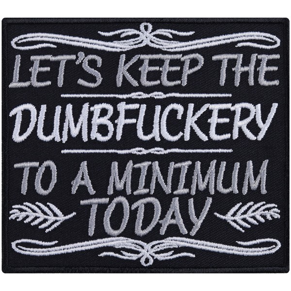 AufnäHer: Dumbfuckery... Hipster AufbüGler Biker Patch Blogger Applikation-image