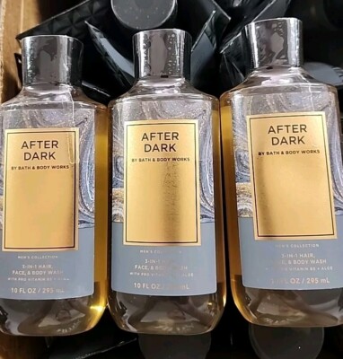 AFTER DARK LOT OF 3 BODY WASH SHOWER GEL, FULL SIZED BATH AND BODY WORKS NEW X3!