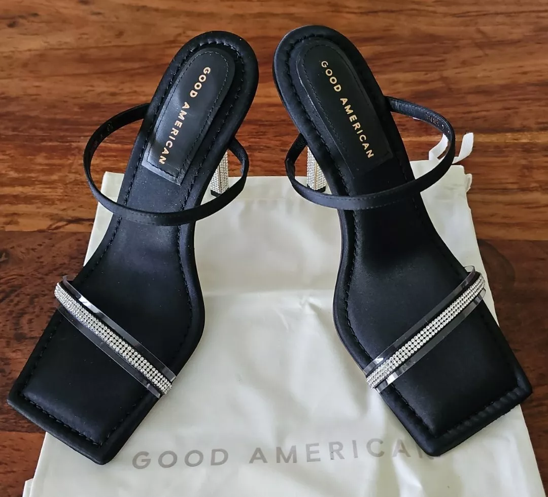 Black slide sale on heels