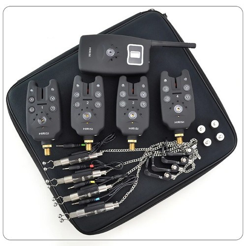 Wireless fishing bite alarm 1+4 set 4pcs illuminated swinger in EVA case fishing - Bild 17 von 17