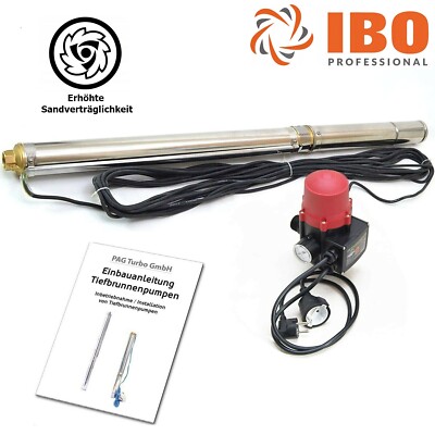 Hochwertige 3'' Tiefbrunnenpumpe 3000l/h 8,2 bar Sandverträglich bis 5% + SK-15