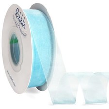 Light Blue Organza Ribbon1 Inches x Continuous 50 YardLight Blue Sheer Ribbon...