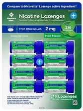 216 Ct. Nicotine 2Mg Mint Mini Lozenge Member  s Mark   exp 2025