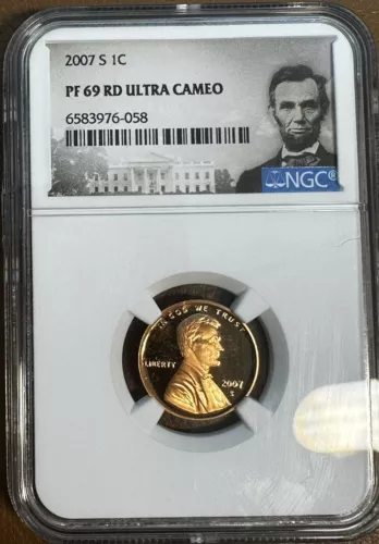 2007-S Lincoln Cent Graded PF69RD Ultra Cameo by NGC *308