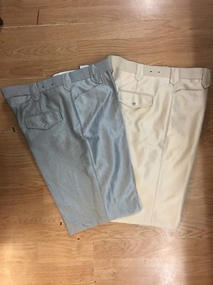 Boy's Cowboy 2 Pairs Beige 20x30 / Grey 20x31 Polyester Dress Pants (Mix Brands)