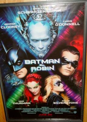 1997 DC Comics BATMAN & ROBIN Movie w/Arnold  & Clooney & O'Donnell 27x40 Poster